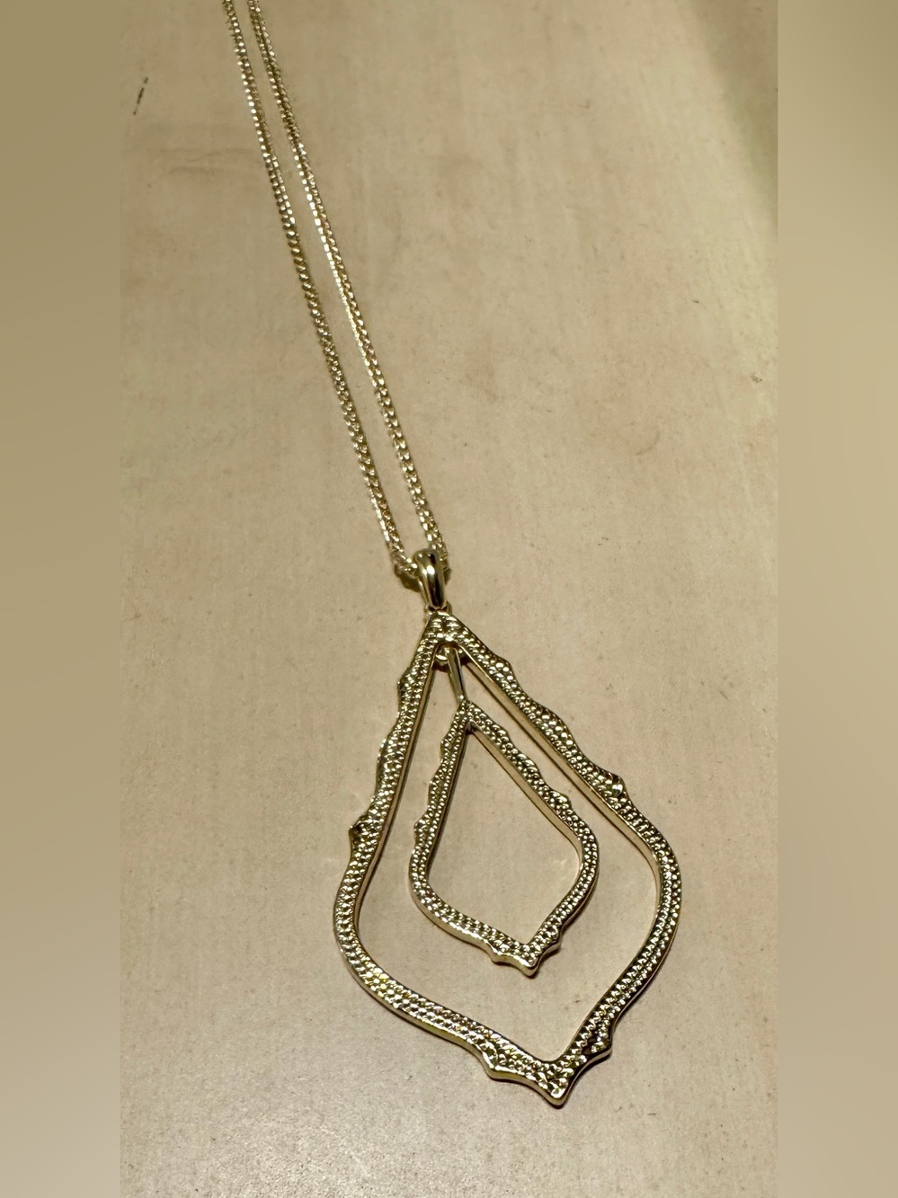 Kendra Scott Gold Double Open Teardrop Pendant Necklace